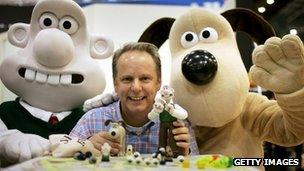 Wallace and Gromit with Nick Park