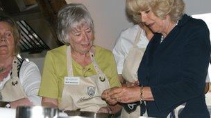 The Duchess of Cornwall having a go of tortellini