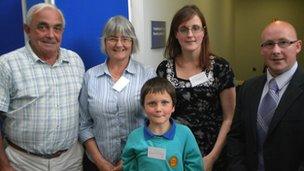 Mick Barber, Julie Jones, Andrea Jones, Alan Williams and councillor Rhodri Davies