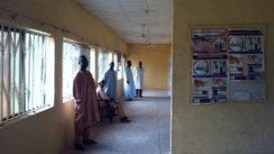 Corridor in basic clinic in African village