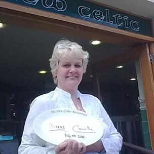 The royal couple signed a plate at the fish and chip shop