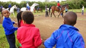 Children learning to ride Photo: Peter Njoroge
