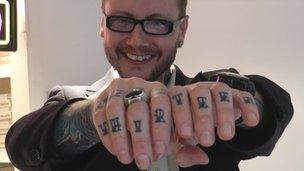 Dan Gold and his Thirteen tattoo