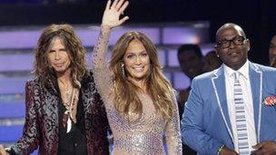 Steven Tyler, Jennifer Lopez and Randy Jackson