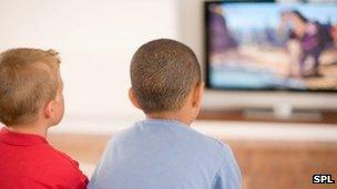 Children watching television