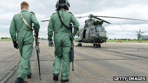 Lance Corporal Alex Walton (L) and Corporal Dan Best of the RAF Regiment