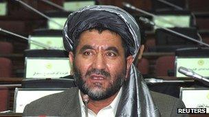 Ahmad Khan Samangani speaking in parliament in Kabul in an undated file photo