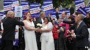 Mock gay wedding outside Holyrood