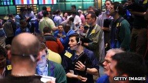 Oil traders on the New York Mercantile Exchange