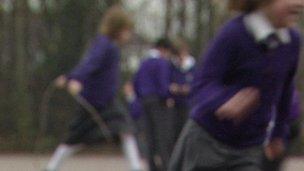 School children in playground