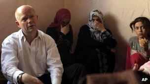 William Hague visiting the Bashabsheh refugee camp in Jordan