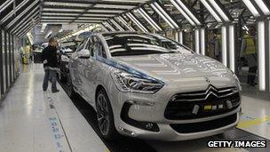 Peugeot car production line