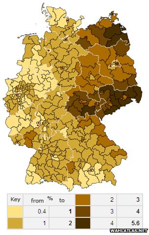 NPD share of votes in 2009 election