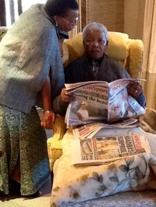 Image of Nelson Mandela taken inside his home