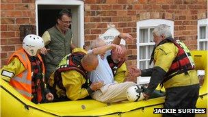 Man being rescued in Upton