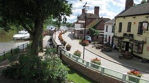 Waterside Flood wall in Upton