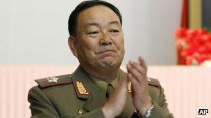 Vice-Marshal and new North Korean army chief Hyon Yong-chol applauds during a meeting announcing North Korean leader Kim Jong-un's new title of marshal on Wednesday 18 July 2012 in Pyongyang, North Korea