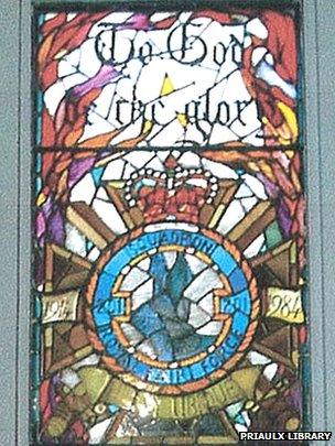 201 Squadron stained glass window