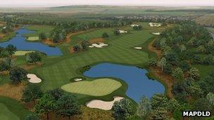 Artist's rendition of the course