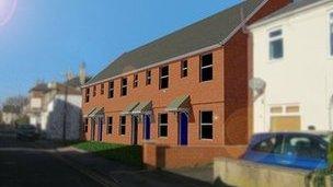 Drawing of new Lincoln City Council houses