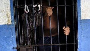 Inmate in a cell in an unidentified Venezuelan prison