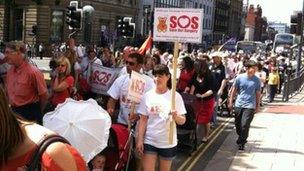 Protesters in Leeds