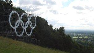 Olympic rings at Box Hill