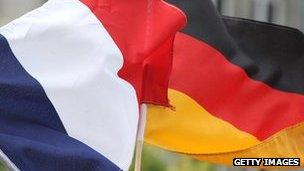 French and German flags