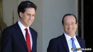 Ed Miliband and Francois Hollande