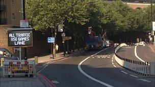 The Highway near Tower Hill facing west