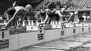 Women training at Wembley for the 1948 Olympics in London