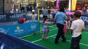 The Owen family take part in the sports on The Hayes