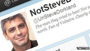 Screenshot of NotSteveDorkland Twitter account