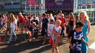 Fans leaving the Millennium Stadium