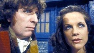 Tom Baker as Doctor Who and Mary Tamm as assistant Romana