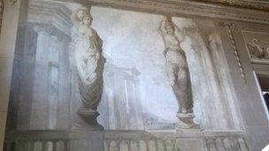 Part of a feature at Boconnoc house