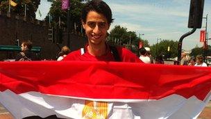 Egypt fan Mohammed Abid is studying in Cardiff