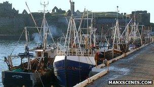 Fishing boats in Peel Harbour courtesy Manxscenes.com