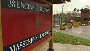 Massereene Barracks sign