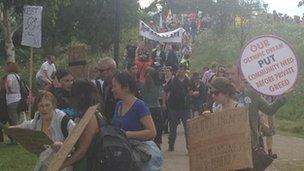 Protesters at the demonstration