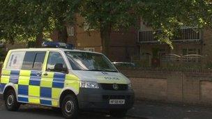 Police car in Coleman Road