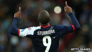 Daniel Sturridge of Great Britain celebrates scoring a goal during the Men's Football