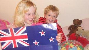 Amelia (left) and Alexander Lautour (right) - aged seven and five in Tuakau, New Zealand