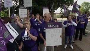 Protestors in Exeter