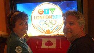 Deborah Dodds and Jack Gabriel, are watching the games in Canada