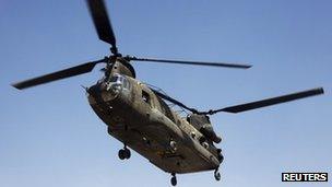 A Chinook helicopter