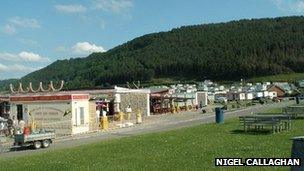 Caravan park at Clarach Bay