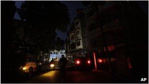 Dark street in Calcutta, India (31 July 2012)