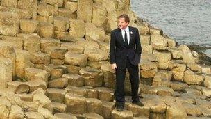 David Cameron at Giant's Causeway