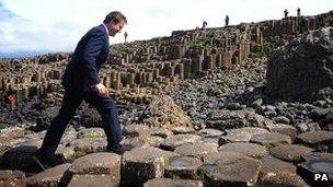 David Cameron at Giant's Causeway